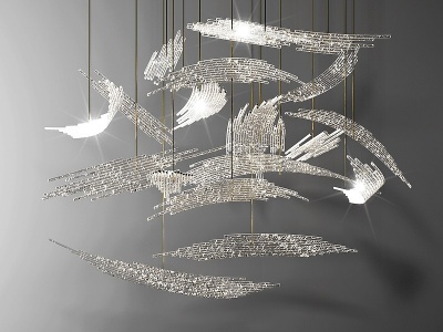 3d现代水晶装饰吊灯模型