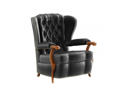 3d黑色皮革椅子模型