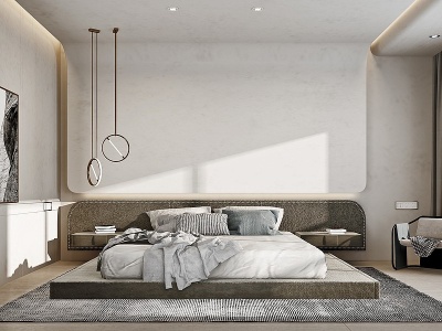 现代欧式卧室模型3d模型