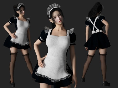女仆美女人物模型模型3d模型