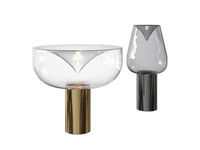 3d现代玻璃灯罩台灯模型