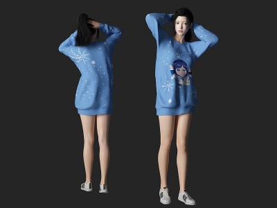 3D清纯美女人物模型3d模型