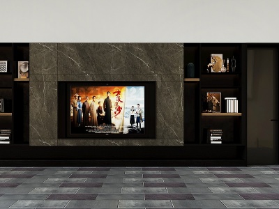 3d现代电视墙模型