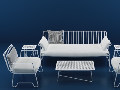 现代简易户外沙发组合模型3d模型