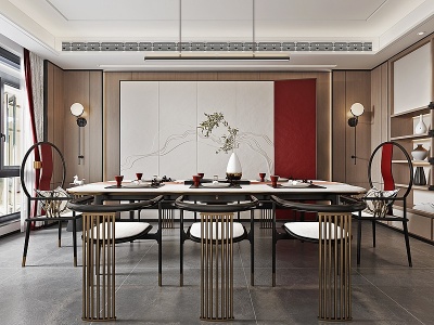 新中式餐厅模型3d模型