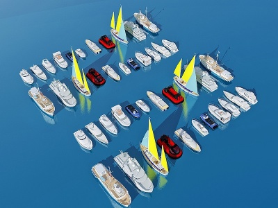 3d现代游艇模型