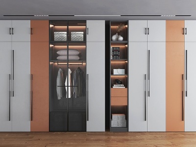 现代平开门衣柜模型3d模型