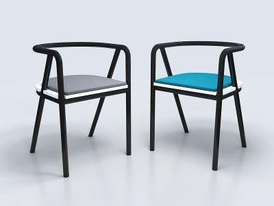 3d现代休闲椅现代铁艺休闲椅模型