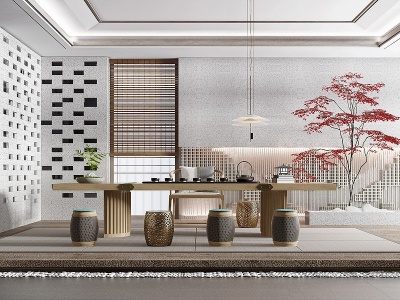 新中式茶室模型3d模型