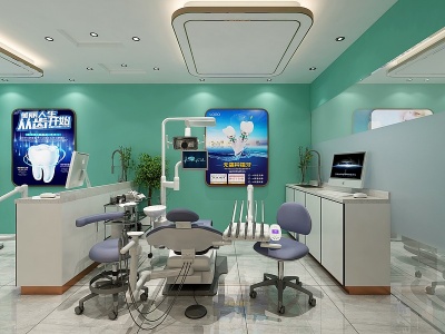 现代牙科医疗诊室模型3d模型
