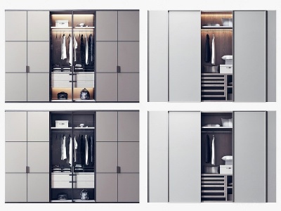 3d现代简约衣柜模型