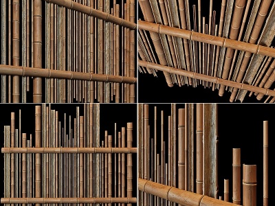 新中式竹子竹竿模型