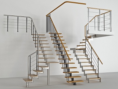 3d现代铁艺楼梯模型