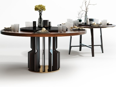 现代餐桌组合模型3d模型