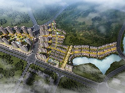 新中式风格小高层住宅模型3d模型