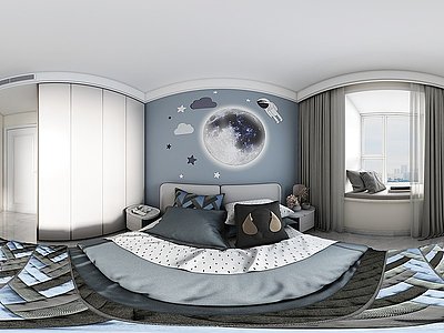 3d卧室全景模型