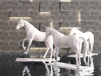 3d现代马雕塑模型