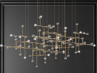 3d现代金属装饰吊灯模型