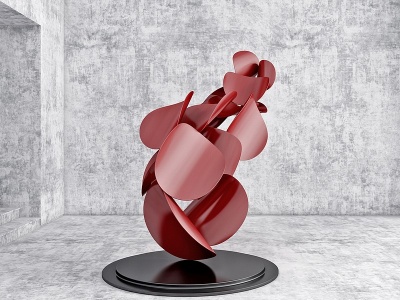 3d现代抽象艺术雕像模型