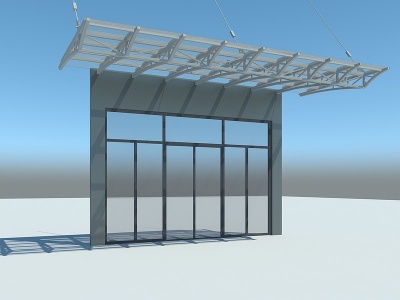 钢架雨棚3d模型