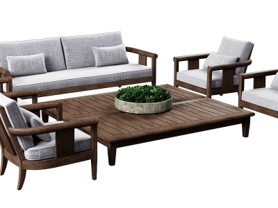 3d现代户外沙发组合模型