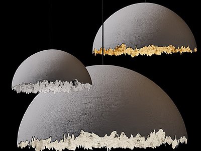 3d现代创意蛋壳吊灯模型