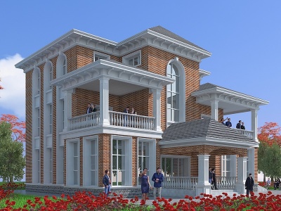 欧式别墅建筑3d模型