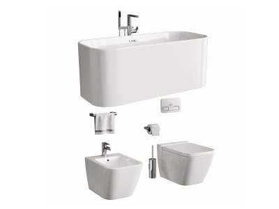 3d现代浴缸马桶洗手盆模型