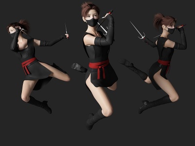 刺客美女人物模型3d模型