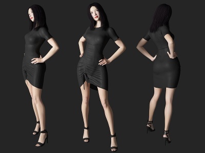 3d裙子<font class='myIsRed'>美女人物</font>模型