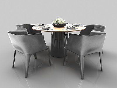 3d现代风格餐桌模型