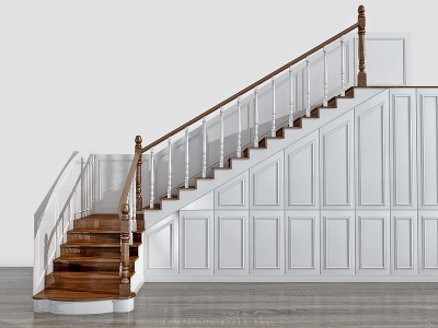 美式楼梯组合模型3d模型