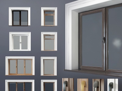 现代木质窗户窗框模型3d模型