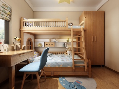 3d北欧儿童房模型