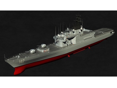 C4D驱逐舰直升机驱逐舰免费模型模型