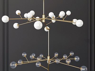 北欧金属球形吊灯模型3d模型