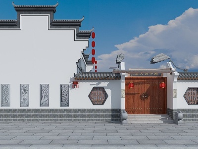 中式徽派建筑模型3d模型