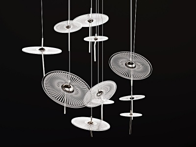 3d现代玻璃伞形吊灯模型