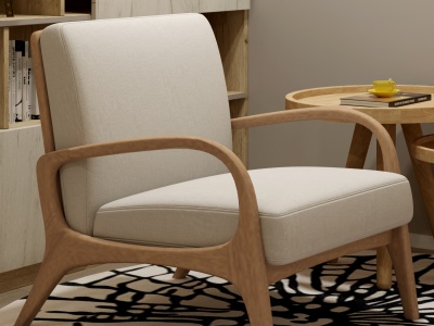 3d原木椅子模型