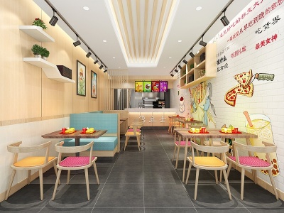 3d现代餐饮空间模型
