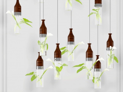 北欧简约绿植花瓶吊灯模型3d模型