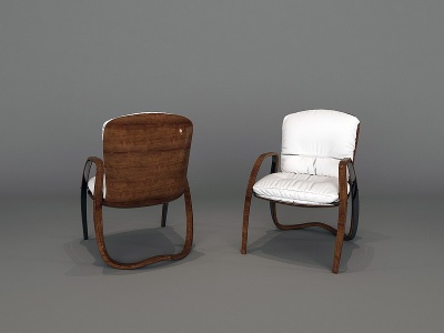 3d现代皮革单椅休闲椅模型