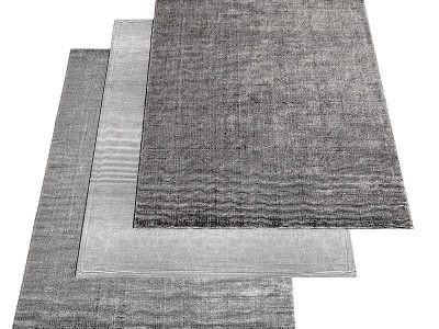 3d现代布艺绒毛地毯模型