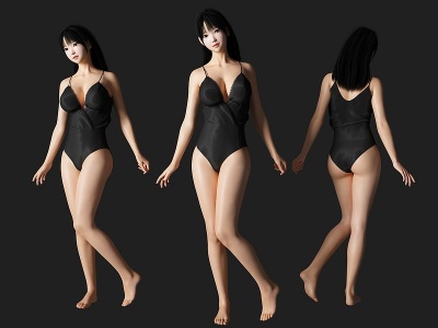 3d现代美女人物模型