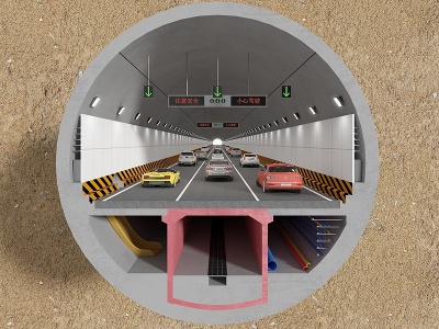 3d现代隧道模型