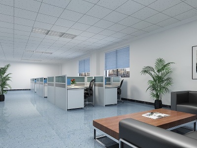 3d现代大办公室模型