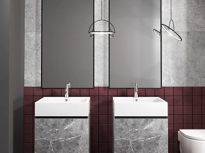 北欧台盆浴室柜组合模型3d模型