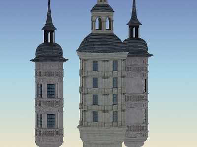 欧式古典构件建筑模型3d模型