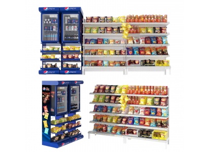 3d现代超市食品便利店模型