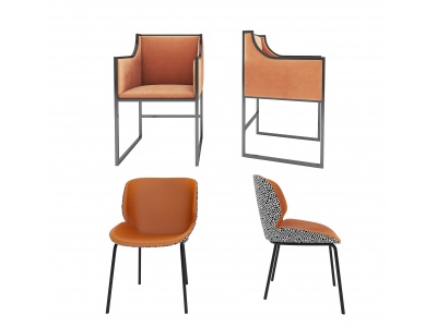 3d<font class='myIsRed'>现代休闲单人沙发</font>单椅餐椅模型